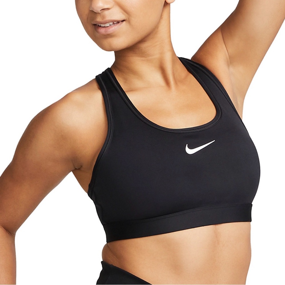 Nike Women's Black Sports Bra with White Logo